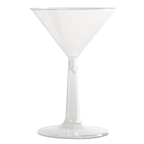 Comet Plastic Martini Glasses, 6 Oz., Clear, Two-Piece Construction, 12/pack