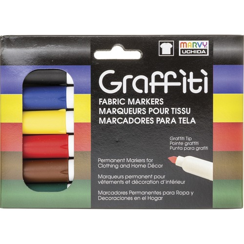 Uchida Of America Corp  Fabric Marker, Graffiti Tip, 6/ST, Multi