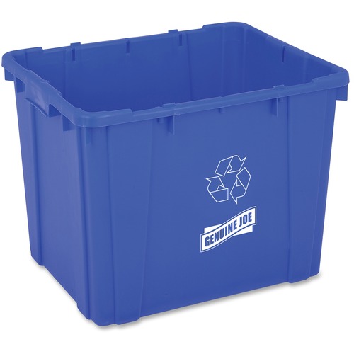 Genuine Joe  Recycling Bin,Curbside,14 Gal,14.5"x19.5"x15.38",12/CT,BE