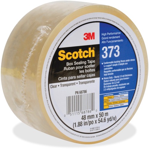 3M  Box Sealing Tape, 48mm,50m, 2.5mil, 36RL/CT, CL