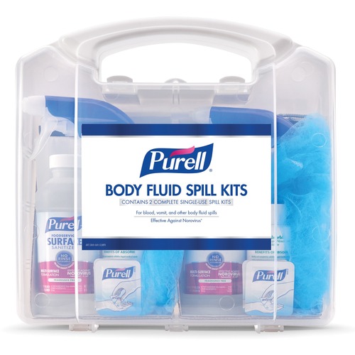 Gojo  Spill Kit,f/Body Fluids,w/User Protection,2 Single-Uses/Kit