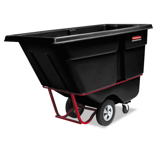 COMMERCIAL ROTOMOLDED TILT TRUCK, RECTANGULAR, PLASTIC, 1,250 LB CAPACITY, BLACK