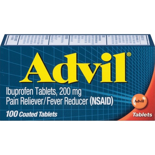 R J General Corp.  Advil Tablets, Pain Reliever/Fever Reducer, 200mg, 100/BX