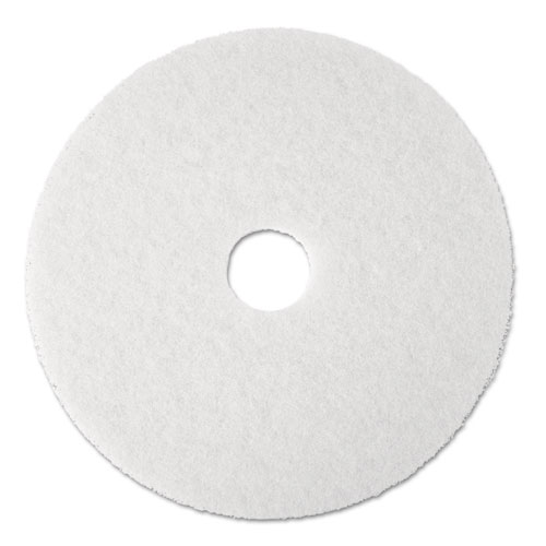 Super Polish Floor Pad 4100, 20" Diameter, White, 5/carton