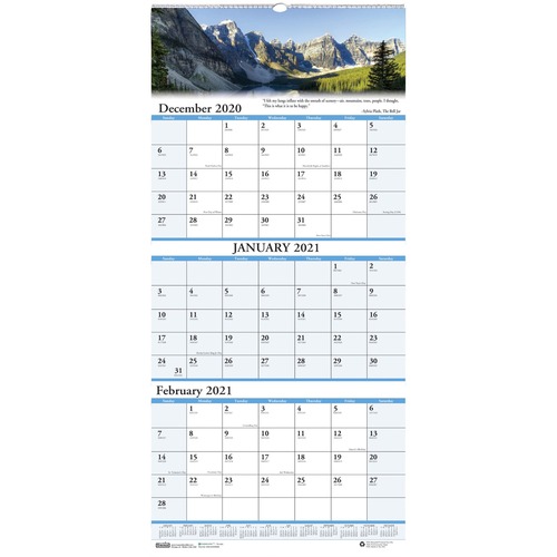 CALENDAR,WALL,3-MNTH,SCENIC