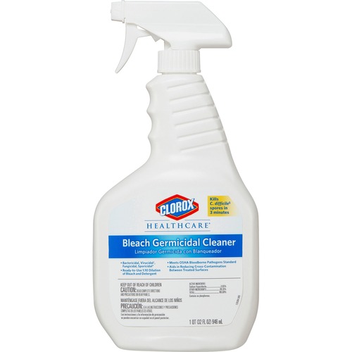 Bleach Germicidal Cleaner, 32oz Spray Bottle, 6/carton