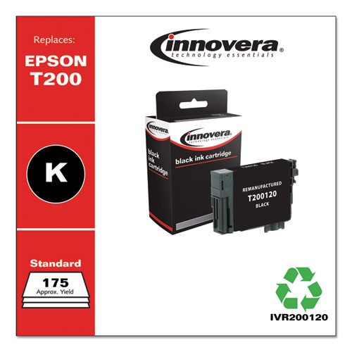 REMANUFACTURED BLACK INK, REPLACEMENT FOR EPSON T200 (T200120), 175 PAGE-YIELD