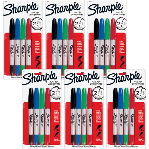 MARKER,SHARPIE,TWIN,AST,4PK