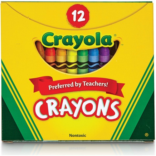 Crayola  Crayons, w/Tuck Box, Nontoxic, 3-5/8"x5/16", 12/PK, AST