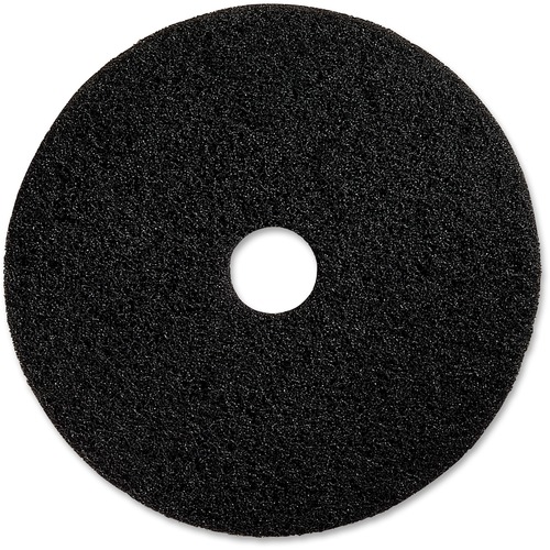 Genuine Joe  Floor Pads, f/Heavy-duty Stripping, 17", 5/CT, Black