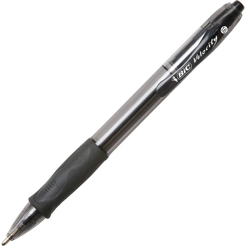 VELOCITY ATLANTIS BOLD RETRACTABLE BALLPOINT PEN, 1.6MM, BLACK INK, SMOKE BARREL, DOZEN