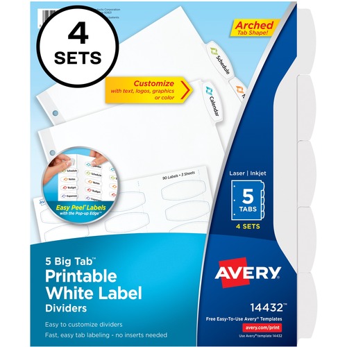 DIVIDERS,EZPEEL,LBL,5TB,6PK