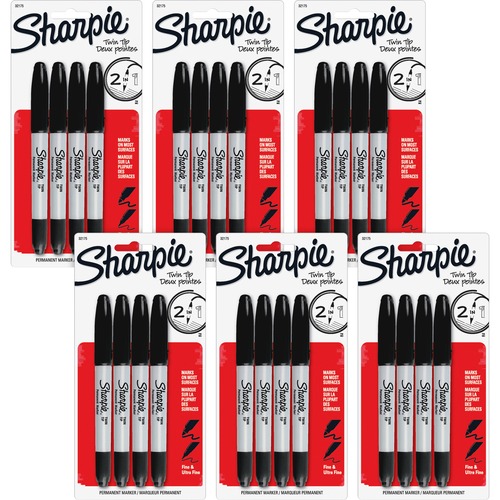 MARKER,SHARPIE,TWIN,BK,4PK