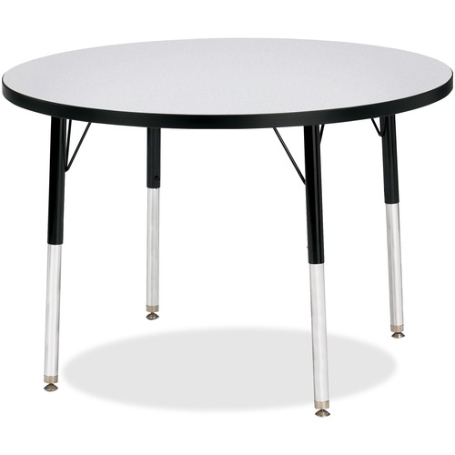 Jonti-Craft, Inc.  Round Activity Table, 36"x24"-31", Gray/Black