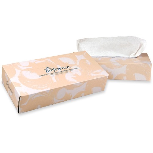 FACIAL TISSUE, 2-PLY, WHITE, FLAT BOX, 100 SHEETS/BOX, 30 BOXES/CARTON