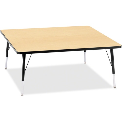 Jonti-Craft, Inc.  Activity Table, Square, 15"-24"x48"x48", Maple/Black