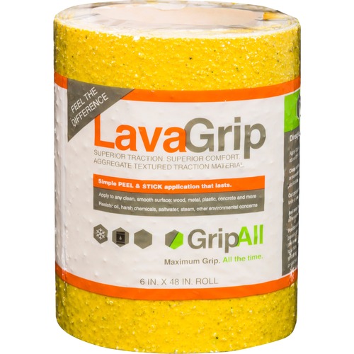 Rust-Oleum  Anti-Slip Adhesive Strips, Textured, 6" x 48", Yellow
