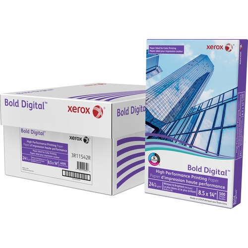 BOLD DIGITAL PRINTING PAPER, 98 BRIGHT, 24LB, 8.5 X 14, WHITE, 500 SHEETS/REAM, 8 REAMS/CARTON