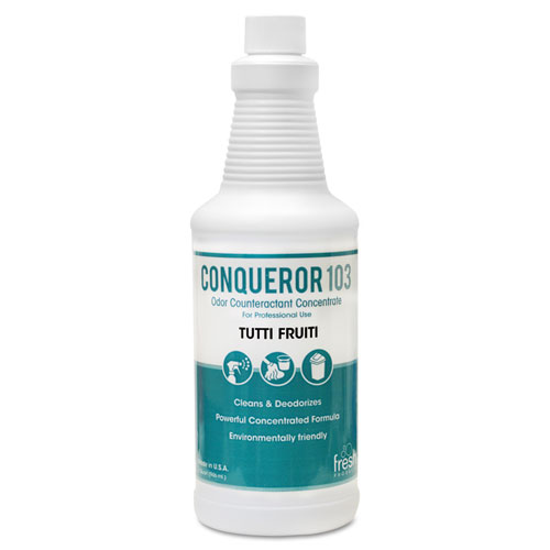 CONQUEROR 103 ODOR COUNTERACTANT CONCENTRATE, TUTTI-FRUTTI, 32 OZ BOTTLE, 12/CARTON