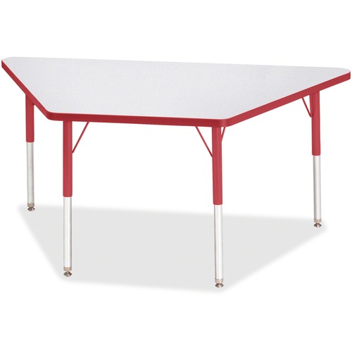 Jonti-Craft, Inc.  Activity Table, Trapezoid, 24"-31"x30"x60, Red