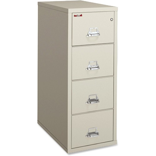 FOUR-DRAWER VERTICAL FILE, 17.75W X 31.56D X 52.75H, UL 350 DEGREE FOR FIRE, LETTER, PARCHMENT