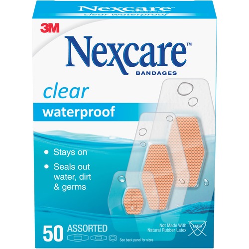 Waterproof, Clear Bandages, Assorted Sizes, 50/box