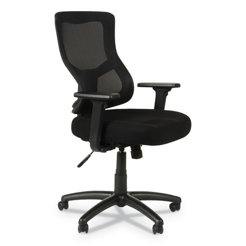 ALERA ELUSION II SERIES MESH MID-BACK SYNCHRO WITH SEAT SLIDE CHAIR, SUPPORTS UP TO 275 LBS, BLACK SEAT/BACK, BLACK BASE