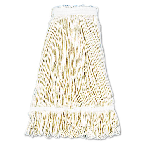 Pro Loop Web/tailband Wet Mop Head, Cotton, 24oz, White, 12/carton