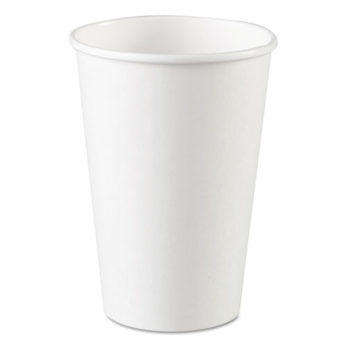 Paper Cups, Hot, 16 Oz, White, 1000/carton