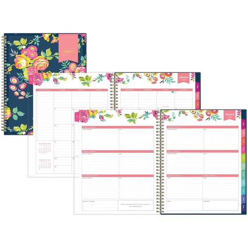 DAY DESIGNER CYO WEEKLY/MONTHLY PLANNER, 11 X 8.5, NAVY/FLORAL, 2021
