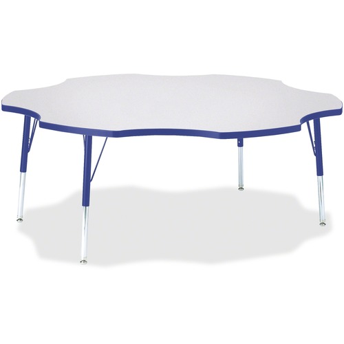 Jonti-Craft, Inc.  Activity Table, Six-Leaf, 15"-24"x60", Blue