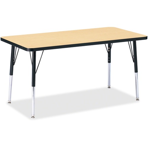 Jonti-Craft, Inc.  Activity Table, Rectangle, 24"-31"x24"x48", Maple/Black