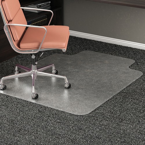 ROLLAMAT FREQUENT USE CHAIR MAT, MED PILE CARPET, FLAT, 45 X 53, WIDE LIPPED, CLEAR