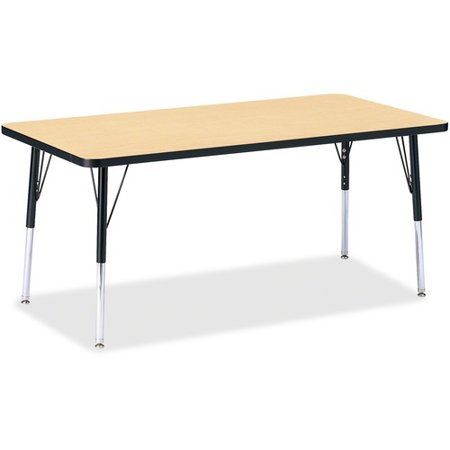 Jonti-Craft, Inc.  Activity Table, Rectangle, 24"-31"x30"x60", Maple/Black