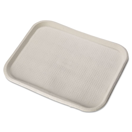 SAVADAY MOLDED FIBER FOOD TRAYS, 1-COMPARTMENT, 14 X 18, WHITE, 100/CARTON