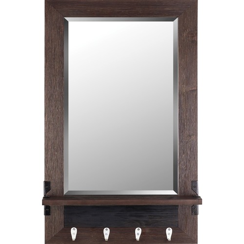 Lorell  Mirror, w/ Shelf, 20-3/4"Wx4"Lx37-1/2"H, Brown