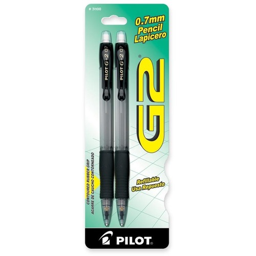 PENCIL,G2,MECH,.5MM,BK,2PK