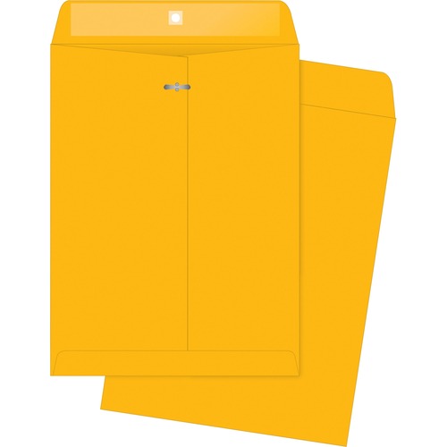 Business Source  Clasp Envelopes, Heavy-Duty, 10"x13", 100/BX, KFT
