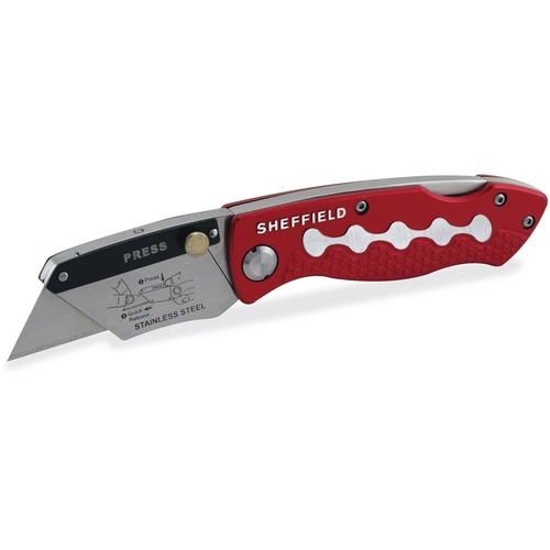 Sheffield Lockback Knife, 1 Utility Blade, Red