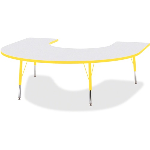 Jonti-Craft, Inc.  Activity Table, Horseshoe, 15"-24"x66"x60", Yellow