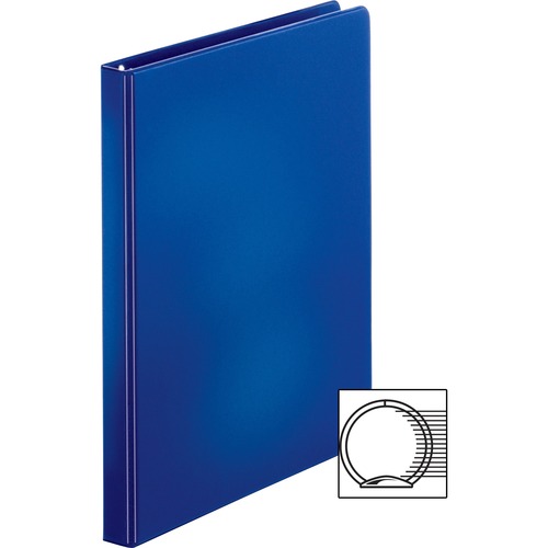 Business Source  Binder, Round Rings, 1/2" Cap, 8-1/2"x11", Dark Blue