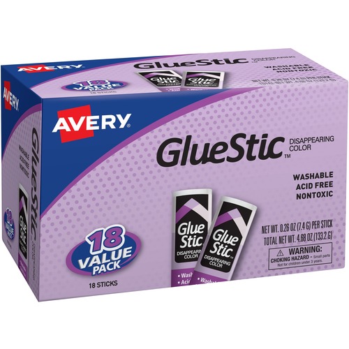 GLUE,STICK,0.26OZ,PRPL,18PK