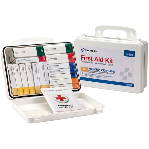 Unitized Ansi Class A Weatherproof First Aid Kit For 25 People, 16 Units
