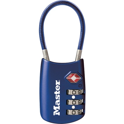 Master Lock Company  Cable Lock, Combination, 1-1/8", Blue