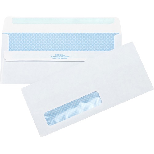 Business Source  Self-Seal Envelopes,No.10,Std.Window,4-1/2"x9-1/2",500/BX,WE