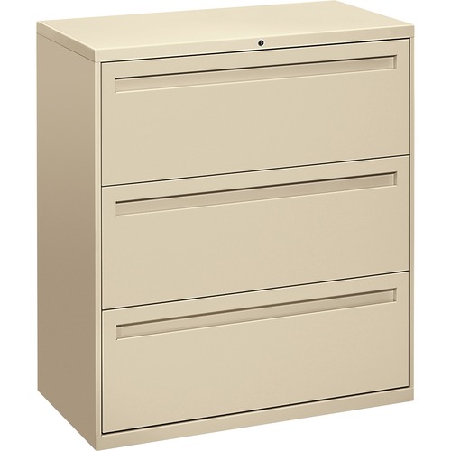 The HON Company  Lateral File, 3 Drawers, Metal, 36"x18"x39-1/8", Putty