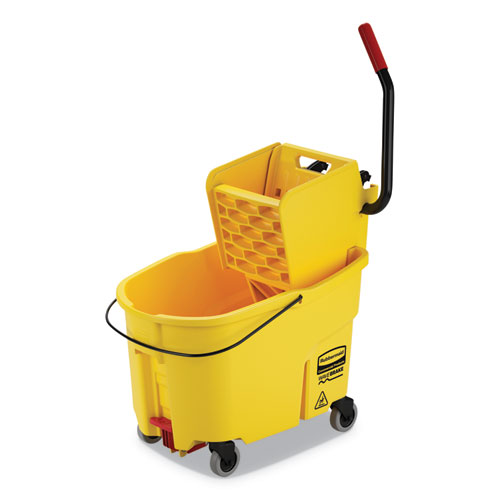 WAVEBRAKE 2.0 BUCKET/WRINGER COMBOS, SIDE-PRESS, 44 QT, PLASTIC, YELLOW