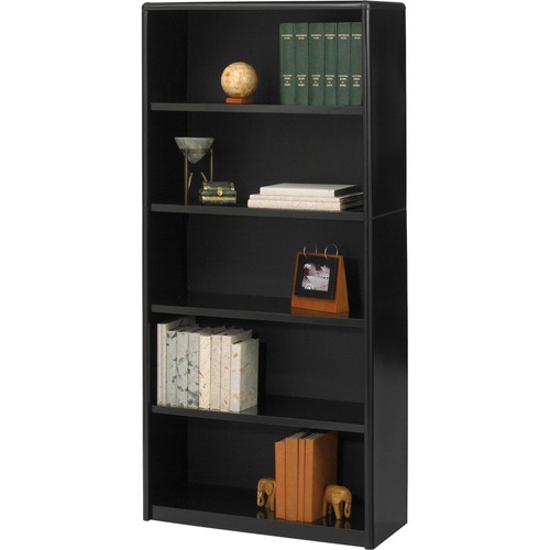 Value Mate Series Metal Bookcase, Five-Shelf, 31-3/4w X 13-1/2d X 67h, Black