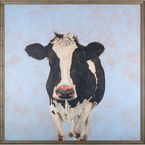 Lorell  Art, Cow, 36-1/2"Wx2"Lx36-1/2"H, Gray/Green
