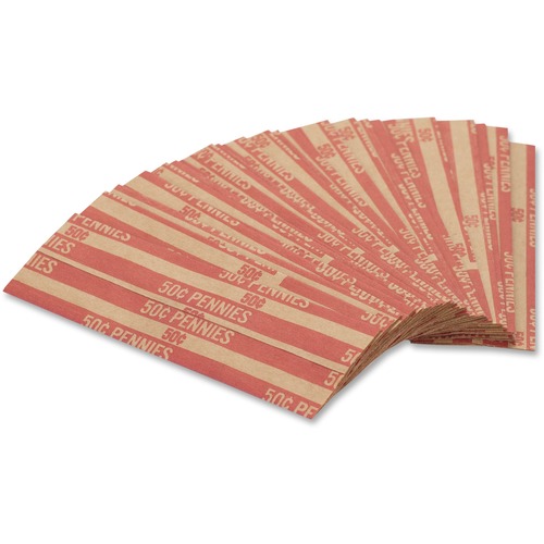 PAP R Products  Flat Coin Wrappers, Pennies, 1000/BX, Red